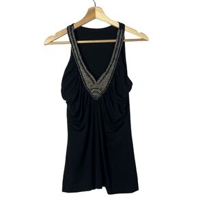 Boutique Y2K Beaded V-Neck Tank Top M